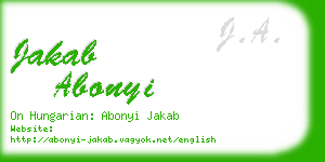 jakab abonyi business card